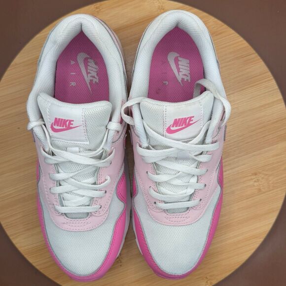 Nike Air Max 1 (GS) Shoes Big Kid’s SZ 6.5Y White/Playful Pink Foam - Picture 9 of 10